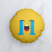 Sobbing Sad Yellow Face Emoji Rundes Kissen