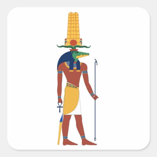 Sobek Crocodile God Quadratischer Aufkleber (Vorderseite)