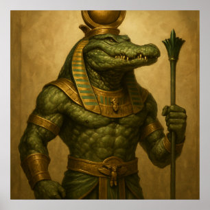 Sobek Poster - Ägyptische Krokodil-Kunst