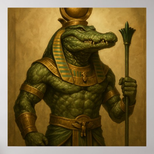 Sobek Poster - Ägyptische Krokodil-Kunst (Vorne)