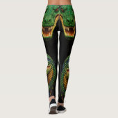 "Sobek's Serenity: Abstrakter Krokodil-Kopf Tattoo Leggings (Rückseite)