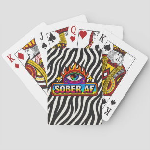 Sober AF - Falscher Zebradruck -  Spielkarten