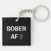 Sober AF Schlüsselanhänger, Sucht Erholung Geschen Schlüsselanhänger (Rückseite)