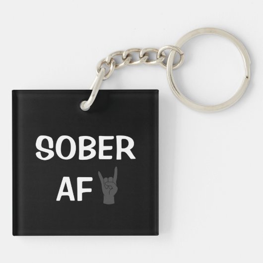 Sober AF Schlüsselanhänger, Sucht Erholung Geschen Schlüsselanhänger (Rückseite)