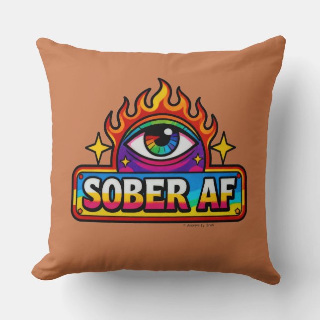 Sober AF - Throw Pillow Kissen (Vorderseite)