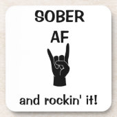 Sober AF-Untersetzer Set 6, Erholung der Sucht Getränkeuntersetzer (Vorderseite)
