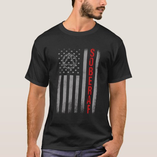 SOBER AF US Flag Support Sobribite Ursache, Erholu T-Shirt (Vorderseite)