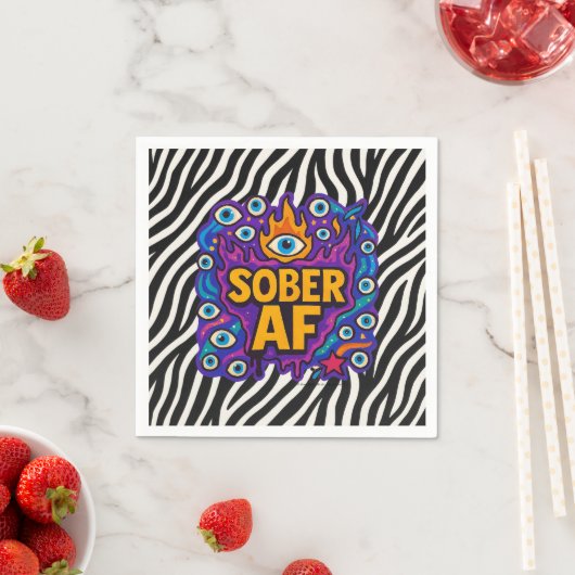 Sober AF - Zebra Pattern -  Serviette (Beispiel)