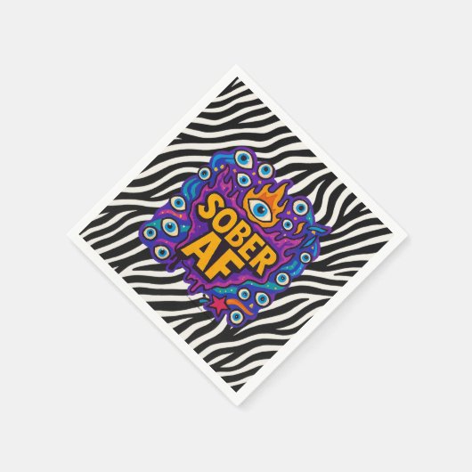 Sober AF - Zebra Pattern -  Serviette (Ecke)