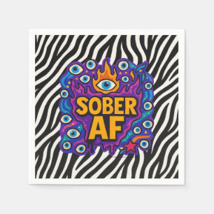 Sober AF - Zebramuster - Serviette