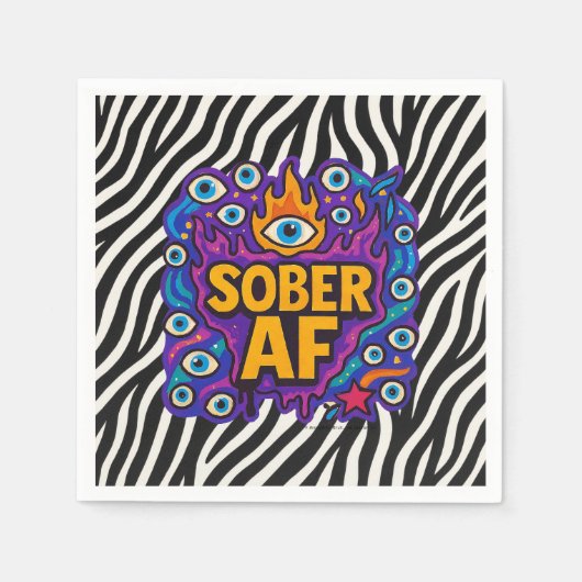 Sober AF - Zebramuster - Serviette (Vorderseite)