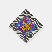 Sober AF - Zebramuster - Serviette (Ecke)