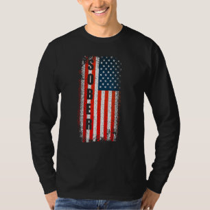 Sober Anniversary Sober American Flag Om Na Recove T-Shirt