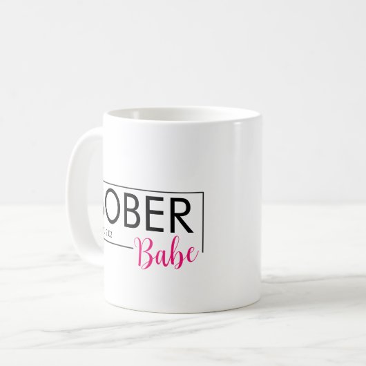 Sober Babe Est. Benutzerdefiniertes Datum Kaffeetasse (Vorderseite Links)