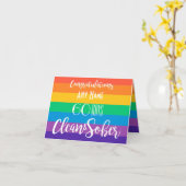 Sober Birthday Sobriety Jahrestag Regenbogen LGBT Karte (Gelbe Blume)