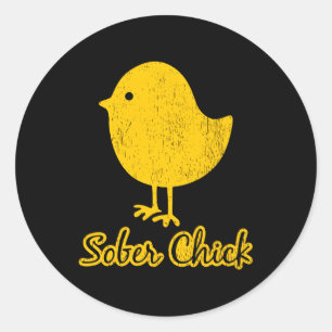 Sober Chick Sobriety Runder Aufkleber