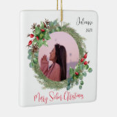 Sober Christmas Geschenk, Custom Foto Keramikornament (Rechts)