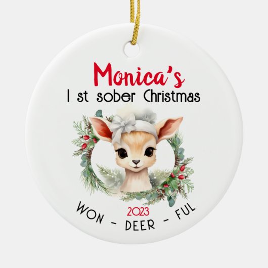 Sober Christmas Keramik Ornament (Vorne)