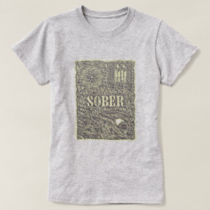 Sober Etted detaillierte Poster-Grafik T-Shirt