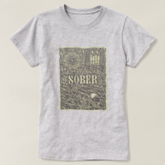 Sober Etted detaillierte Poster-Grafik T-Shirt