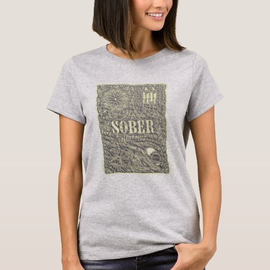 Sober Etted detaillierte Poster-Grafik T-Shirt (Vorderseite)