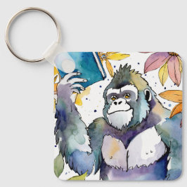 Sober Gorilla w/ Big Book OM Gebet CUSTOM Schlüsselanhänger