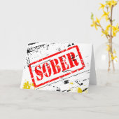 Sober Grunge Briefmarke Sobriety Erholung Card Karte (Gelbe Blume)