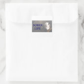 Sober life Plume Quadratischer Aufkleber (Tasche)
