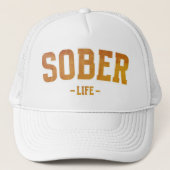 Sober Life Typografie Truckerkappe (Vorderseite)