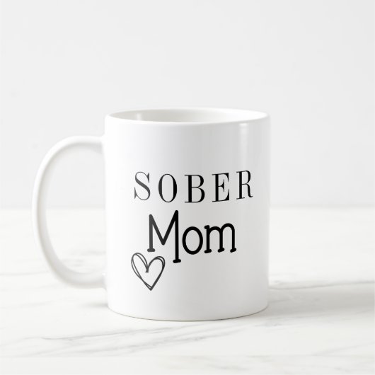 Sober Mom Coffee Mug, Addiction Recovery Kaffeetasse (Links)
