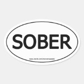 Sober Oval Aufkleber (Vorderseite)
