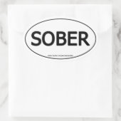 Sober Oval Aufkleber (Tasche)