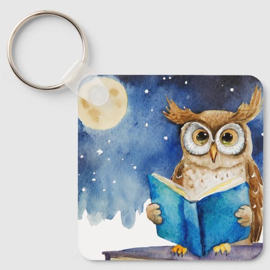 Sober Owl mit Big Book OM Gebet CUSTOM Schlüsselanhänger (Vorderseite)