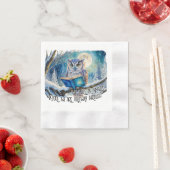 Sober Owl Reading Big Book Recovery Promises Serviette (Beispiel)