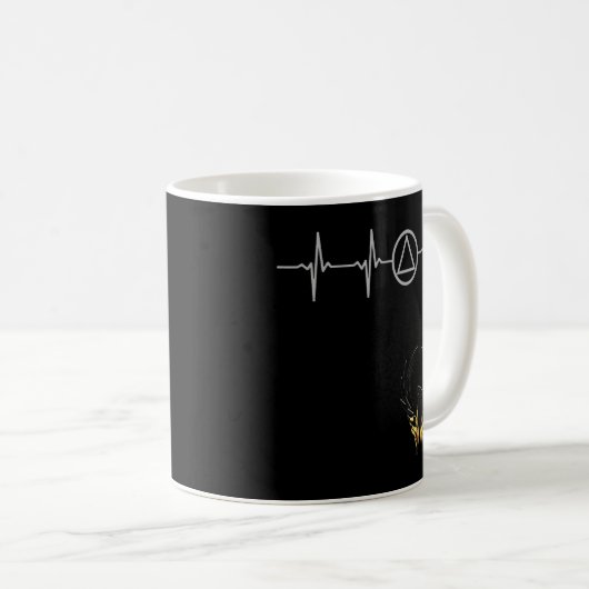 Sober Recover Sobriety Heartbeat EKG Addictions Ab Kaffeetasse (VorderseiteRechts)
