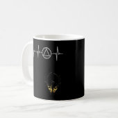 Sober Recover Sobriety Heartbeat EKG Addictions Ab Kaffeetasse (Vorderseite Links)