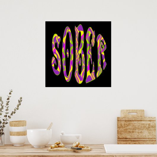 SOBER Retro 60's Art Psychedelic Poster (Küche)