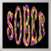 SOBER Retro 60's Art Psychedelic Poster (Vorne)