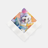 Sober Schnoodle Dog Reading Big Book Erholung Serviette (Ecke)