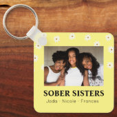 Sober Sisters Niedlich Individuelle Name & Date Da Schlüsselanhänger (Vorderseite)