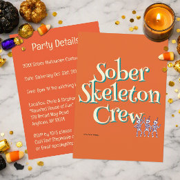 Sober Skeleton Crew | Halloween Sober Party Einladung