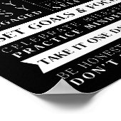 Sober Support Rules of Sobriety Black Motivierend Poster (Ecke)