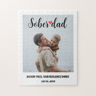 Sober Support Vater geben benutzerdefiniertes Foto Puzzle