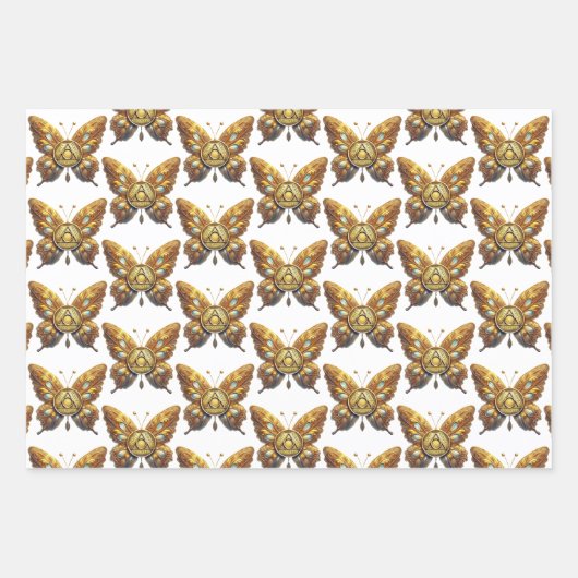 Sober Symbol Butterfly Unity Service Erholung Geschenkpapier Set (Vorderseite)