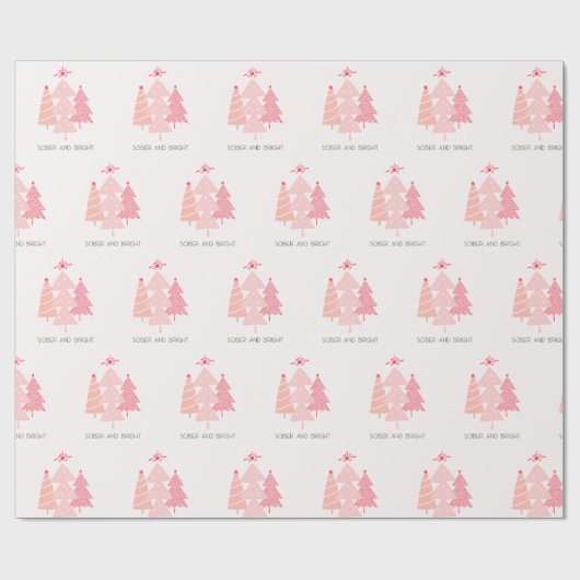 Sober und hell rosa Weihnachtsbaum Geschenkpapier (Flach)