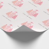Sober und hell rosa Weihnachtsbaum Geschenkpapier (Ecke)