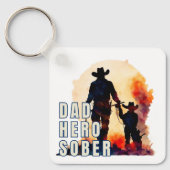 Sober Vater Hero, Erholung Keepake Sobriety Schlüsselanhänger (Vorderseite)