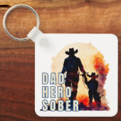 Sober Vater Hero, Erholung Keepake Sobriety Schlüsselanhänger (Vorderseite)