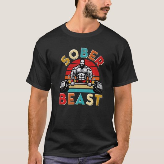 Sober Weight Lifting Sober Beast Sober Living Om N T-Shirt (Vorderseite)