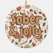 Sober Weihnachten Keramik Ornament (Hinten)